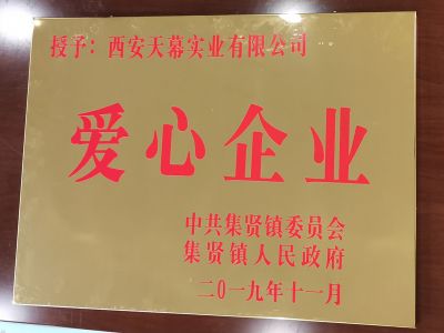 中共集賢鎮(zhèn)委員會、集賢鎮(zhèn)人民政府授予西安天幕實業(yè)有限公司“愛心企業(yè)”